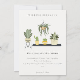 Invitación Boda De Plantas Suculentas Cute Potted Leafy