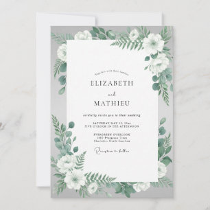 Invitación Boda de plata con eucalipto espuma de mar