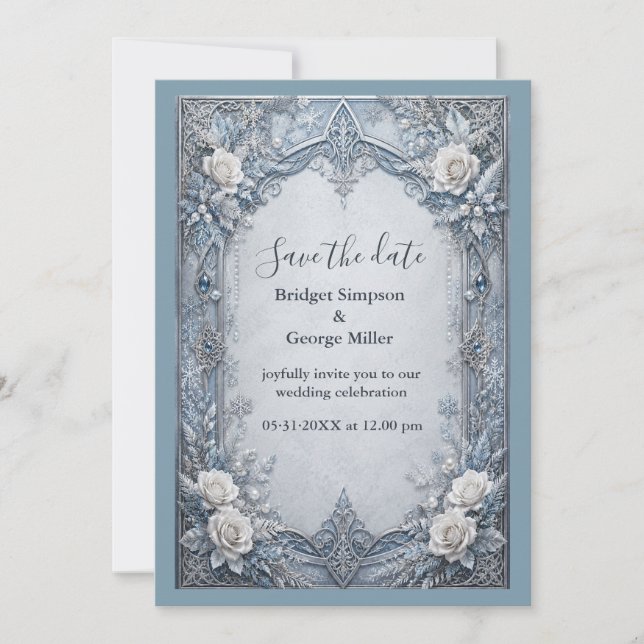 Invitación Boda de plata de invierno gótico medieval (Anverso)