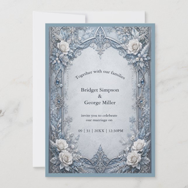 Invitación Boda de plata de invierno gótico medieval (Anverso)