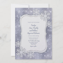 Invitación Boda de plata del invierno de los copos de nieve