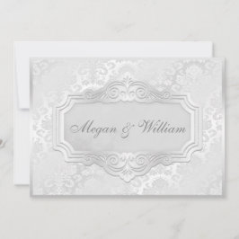 Invitación Boda de plata elegante del damasco