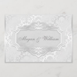 Invitación Boda de plata elegante del damasco