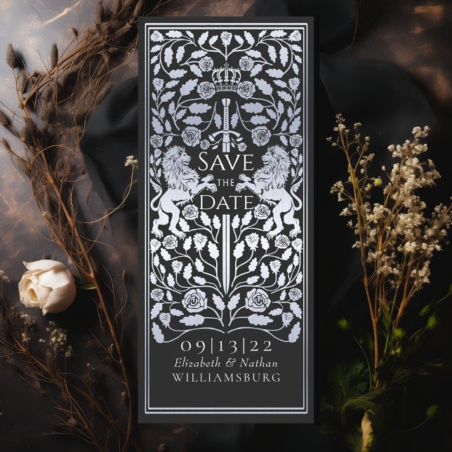 Invitación Boda de plata medieval del León Real Negro (Subido por el creador)