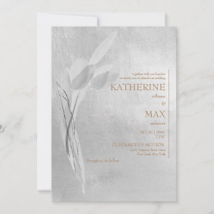 Invitación Boda de Plata y Oro Metálico Sin Padres