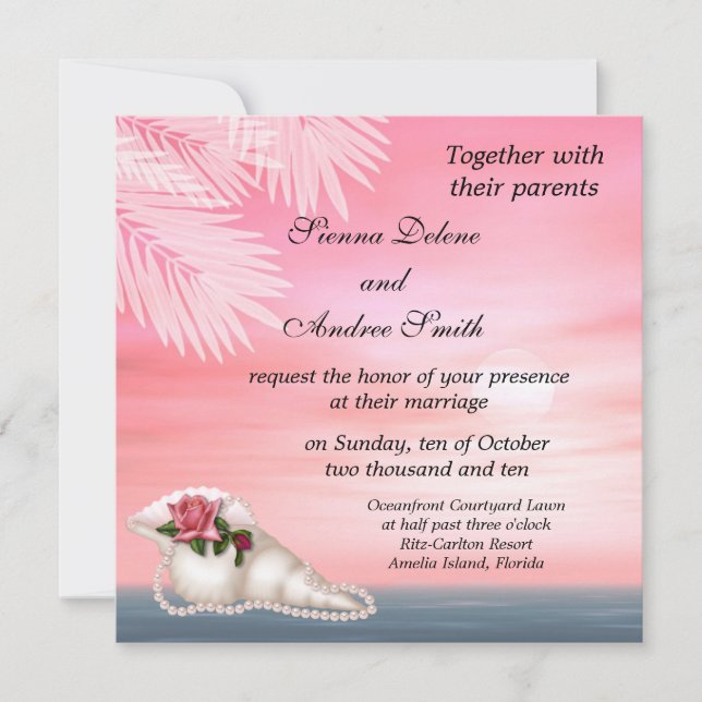 Invitación Boda de playa (Anverso)