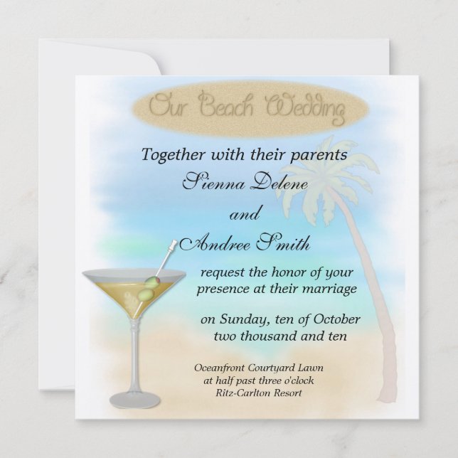 Invitación Boda de playa (Anverso)