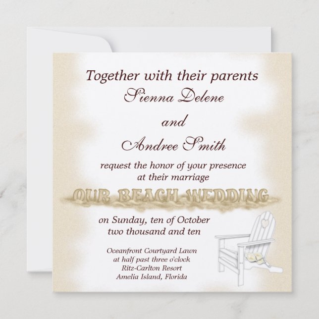 Invitación Boda de playa (Anverso)