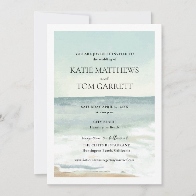 Invitación Boda de playa (Anverso)