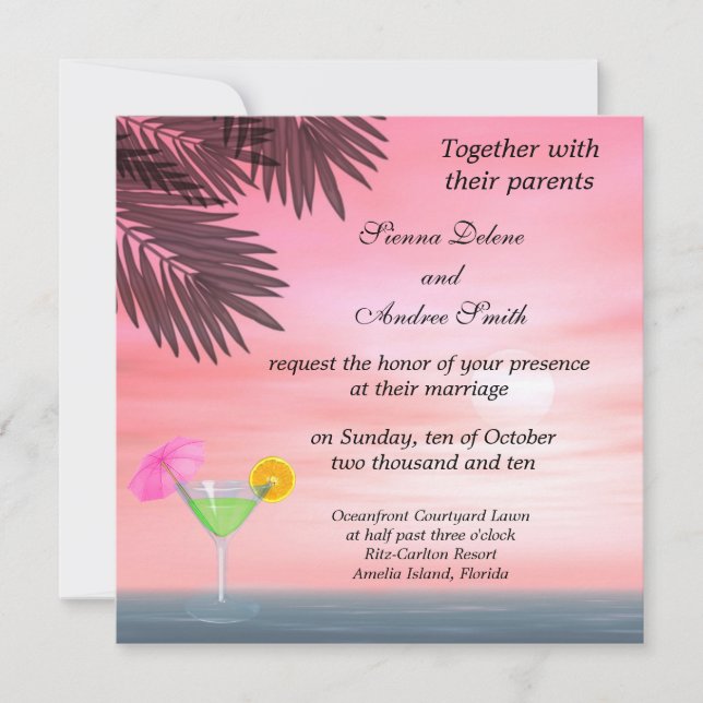 Invitación Boda de playa (Anverso)