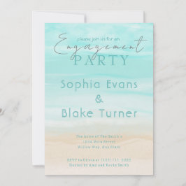 Invitación Boda de Playa Abstracta Moderna Fiesta de Compromi