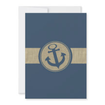 Boda de playa Anchor Navy Blue Stripes