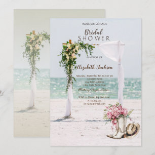Invitación Boda de playa arbor botas de vaquera ducha de rega