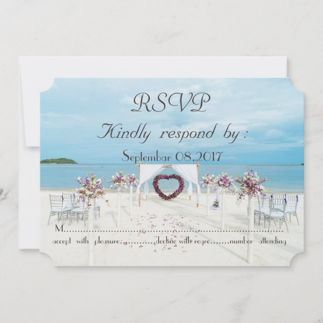 Invitación Boda de Playa Arco Floral RSVP (Anverso)