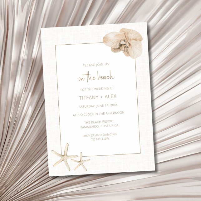 Invitación Boda de Playa Boho Elegante (Boho Elegant Beach Wedding Invitation)