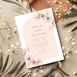 Invitación Boda de playa boho en rosa oro