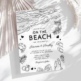 Invitación Boda de playa caprichosa con garabatos