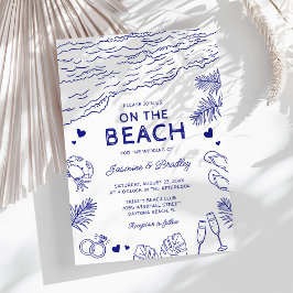 Invitación Boda de playa caprichosa con garabatos