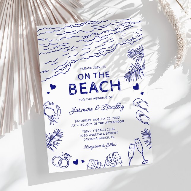 Invitación Boda de playa caprichosa con garabatos (Subido por el creador)