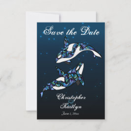 Invitación Boda de Playa con Ballenas Orca Hermosas Guardar l