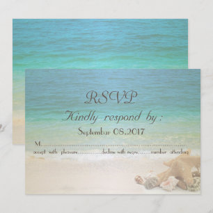 Invitación Boda de playa con conchas RSVP