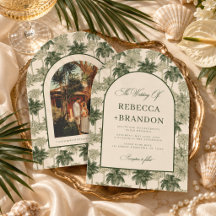 Boda de Playa con Palma Vintage Toile De Jouy