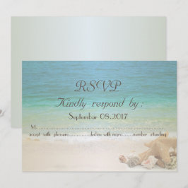 Invitación Boda de playa conchas RSVP