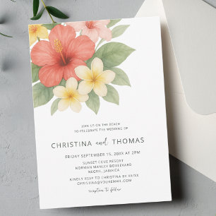 Invitación Boda de playa de acuarela tropical