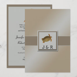 Invitación Boda de playa de animales de mar de época