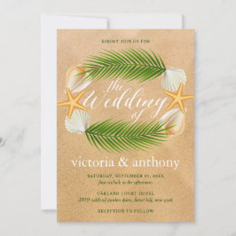 Invitación Boda de playa de arena fina tropical