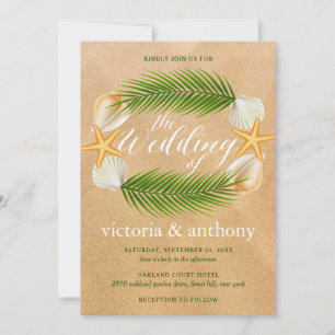 Invitación Boda de playa de arena fina tropical