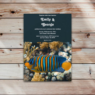 Invitación Boda De Playa De Arrecifes De Peces De Marina