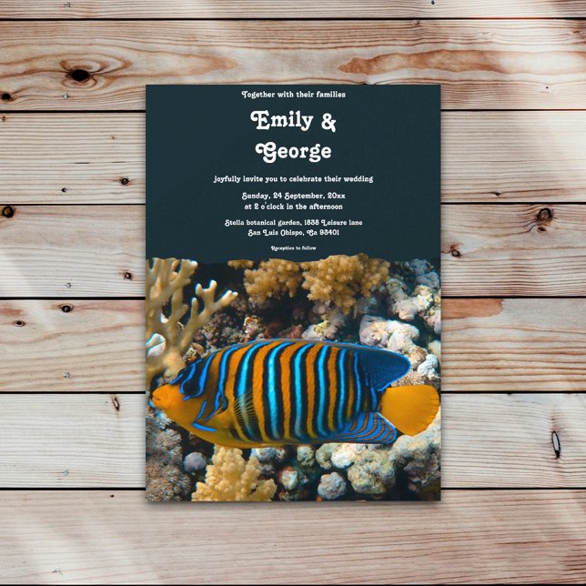 Invitación Boda De Playa De Arrecifes De Peces De Marina (Subido por el creador)