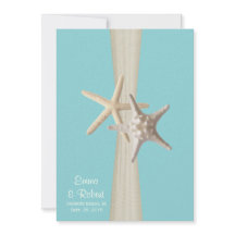 Boda de playa de Burlap y Starfish Aqua