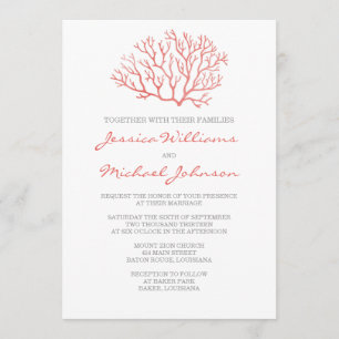 Invitación Boda de playa de Coral