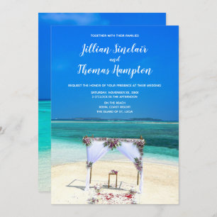 Invitación Boda de playa de destino: