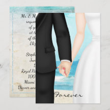 Boda de playa de destino con novia y novio
