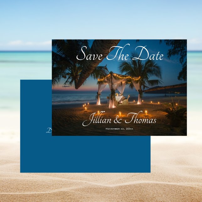 Invitación Boda de playa de destino Guardar la fecha (Destination Beach Wedding Save The Date Invitation)