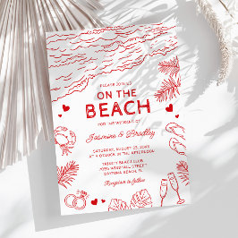 Invitación Boda de playa de Doodle caprichosa