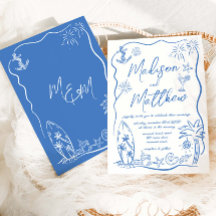 Boda de playa de Doodles de Ilustraciones dibujado