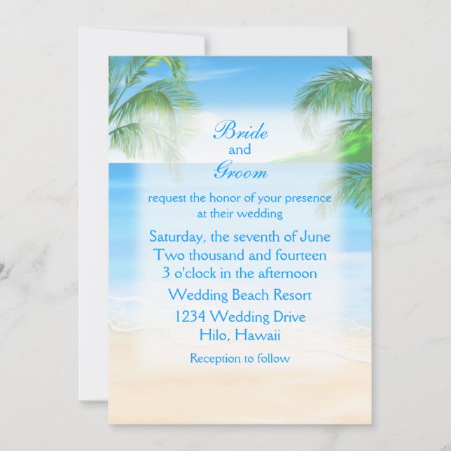 Invitación Boda de playa de ensueño (Anverso)