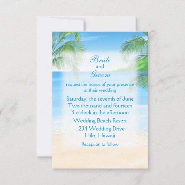 Invitación Boda de playa de ensueño (Anverso)