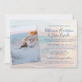 Invitación Boda de playa de fotos de compromiso