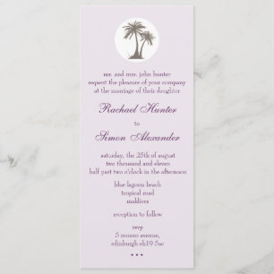 Invitación Boda de playa de la palmera Invitiation - adelgace