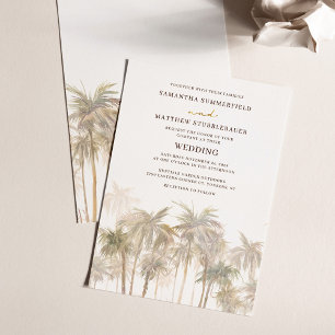 Invitación Boda de Playa de Palmeras Costeras