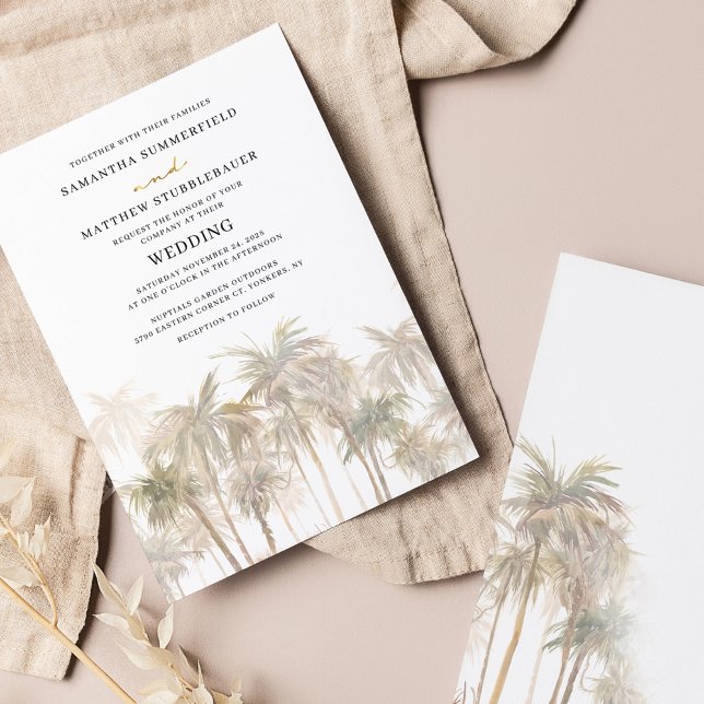 Invitación Boda de Playa de Palmeras Costeras (Subido por el creador)