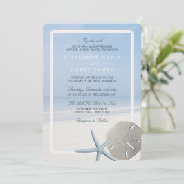 Invitación Boda de playa de Sand Dollar y Starfish