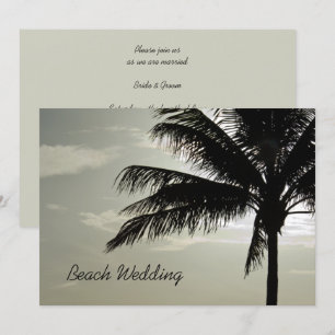 Invitación Boda de Playa de Silhouette de Palmeras