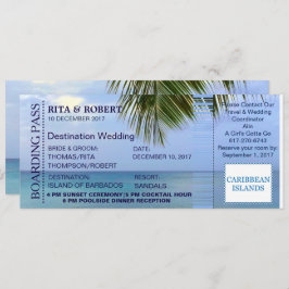 Invitación Boda de playa | Destino de pases de embarque