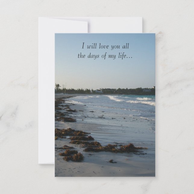 Invitación Boda de playa en la puesta del sol (Anverso)